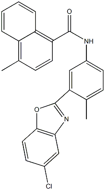 N-[3-(5-chloro-1,3-benzoxazol-2-yl)-4-methylphenyl]-4-methyl-1-naphthamide Structure