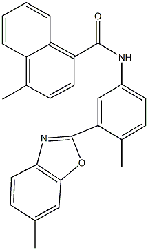 4-methyl-N-[4-methyl-3-(6-methyl-1,3-benzoxazol-2-yl)phenyl]-1-naphthamide|