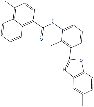352341-12-9 4-methyl-N-[2-methyl-3-(5-methyl-1,3-benzoxazol-2-yl)phenyl]-1-naphthamide