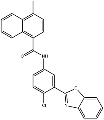 N-[3-(1,3-benzoxazol-2-yl)-4-chlorophenyl]-4-methyl-1-naphthamide 结构式