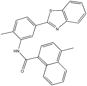 N-[5-(1,3-benzothiazol-2-yl)-2-methylphenyl]-4-methyl-1-naphthamide 化学構造式