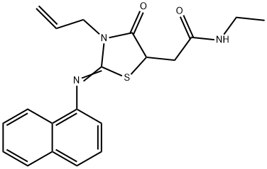 2-[3-allyl-2-(1-naphthylimino)-4-oxo-1,3-thiazolidin-5-yl]-N-ethylacetamide Struktur