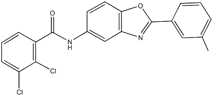 2,3-dichloro-N-[2-(3-methylphenyl)-1,3-benzoxazol-5-yl]benzamide 化学構造式