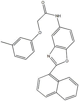2-(3-methylphenoxy)-N-[2-(1-naphthyl)-1,3-benzoxazol-5-yl]acetamide 化学構造式