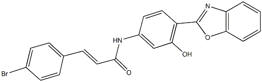 N-[4-(1,3-benzoxazol-2-yl)-3-hydroxyphenyl]-3-(4-bromophenyl)acrylamide,352344-14-0,结构式