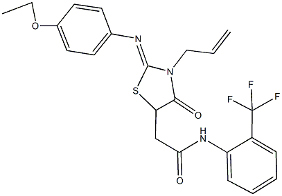 2-{3-allyl-2-[(4-ethoxyphenyl)imino]-4-oxo-1,3-thiazolidin-5-yl}-N-[2-(trifluoromethyl)phenyl]acetamide Struktur