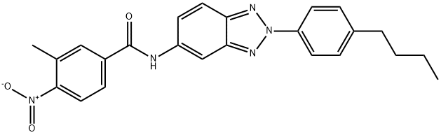 N-[2-(4-butylphenyl)-2H-1,2,3-benzotriazol-5-yl]-4-nitro-3-methylbenzamide Structure
