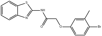 N-(1,3-benzothiazol-2-yl)-2-(4-bromo-3-methylphenoxy)acetamide Structure