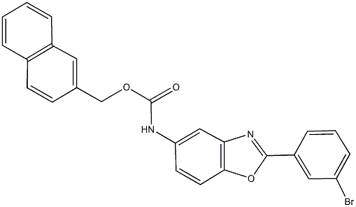 2-naphthylmethyl 2-(3-bromophenyl)-1,3-benzoxazol-5-ylcarbamate Struktur