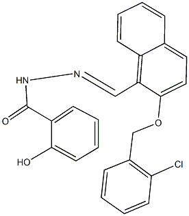 N'-({2-[(2-chlorobenzyl)oxy]-1-naphthyl}methylene)-2-hydroxybenzohydrazide 化学構造式