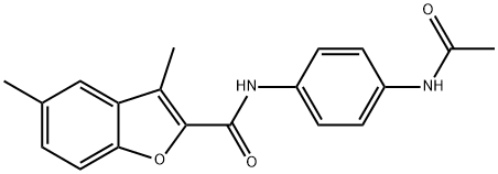 N-[4-(acetylamino)phenyl]-3,5-dimethyl-1-benzofuran-2-carboxamide Structure