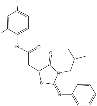 N-(2,4-dimethylphenyl)-2-[3-isobutyl-4-oxo-2-(phenylimino)-1,3-thiazolidin-5-yl]acetamide,352345-26-7,结构式