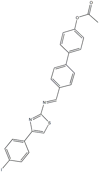 4'-({[4-(4-iodophenyl)-1,3-thiazol-2-yl]imino}methyl)[1,1'-biphenyl]-4-yl acetate Structure