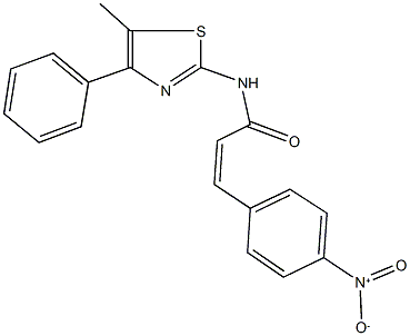 3-{4-nitrophenyl}-N-(5-methyl-4-phenyl-1,3-thiazol-2-yl)acrylamide,352346-10-2,结构式