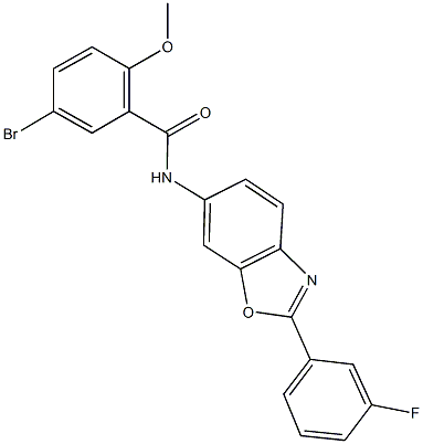 5-bromo-N-[2-(3-fluorophenyl)-1,3-benzoxazol-6-yl]-2-methoxybenzamide Structure