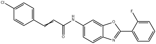 3-(4-chlorophenyl)-N-[2-(2-fluorophenyl)-1,3-benzoxazol-6-yl]acrylamide,352346-19-1,结构式