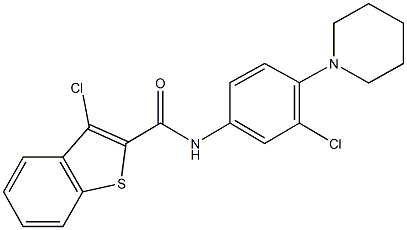 3-chloro-N-[3-chloro-4-(1-piperidinyl)phenyl]-1-benzothiophene-2-carboxamide,352347-94-5,结构式