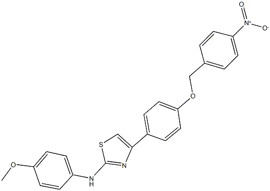 4-[4-({4-nitrobenzyl}oxy)phenyl]-2-(4-methoxyanilino)-1,3-thiazole Structure