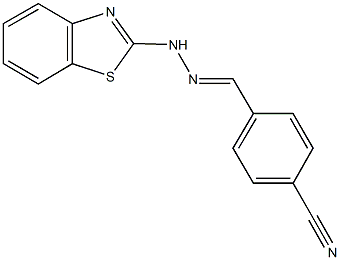 4-[2-(1,3-benzothiazol-2-yl)carbohydrazonoyl]benzonitrile Structure