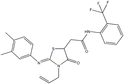 2-{3-allyl-2-[(3,4-dimethylphenyl)imino]-4-oxo-1,3-thiazolidin-5-yl}-N-[2-(trifluoromethyl)phenyl]acetamide Structure