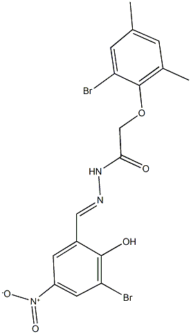 2-(2-bromo-4,6-dimethylphenoxy)-N'-{3-bromo-2-hydroxy-5-nitrobenzylidene}acetohydrazide,352348-90-4,结构式