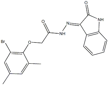 2-(2-bromo-4,6-dimethylphenoxy)-N'-(2-oxo-1,2-dihydro-3H-indol-3-ylidene)acetohydrazide Structure