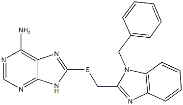 8-{[(1-benzyl-1H-benzimidazol-2-yl)methyl]sulfanyl}-9H-purin-6-amine Structure