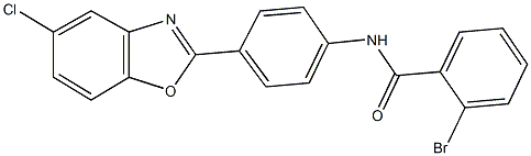 2-bromo-N-[4-(5-chloro-1,3-benzoxazol-2-yl)phenyl]benzamide 化学構造式