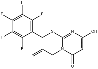 3-allyl-6-hydroxy-2-[(2,3,4,5,6-pentafluorobenzyl)sulfanyl]-4(3H)-pyrimidinone Struktur