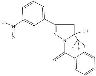 1-benzoyl-3-{3-nitrophenyl}-5-(trifluoromethyl)-4,5-dihydro-1H-pyrazol-5-ol Structure