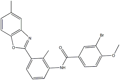 3-bromo-4-methoxy-N-[2-methyl-3-(5-methyl-1,3-benzoxazol-2-yl)phenyl]benzamide Structure