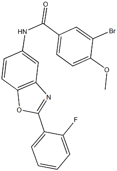 3-bromo-N-[2-(2-fluorophenyl)-1,3-benzoxazol-5-yl]-4-methoxybenzamide,352350-24-4,结构式