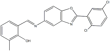 2-({[2-(2,5-dichlorophenyl)-1,3-benzoxazol-5-yl]imino}methyl)-6-methylphenol Structure