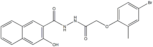 N'-[(4-bromo-2-methylphenoxy)acetyl]-3-hydroxy-2-naphthohydrazide 化学構造式