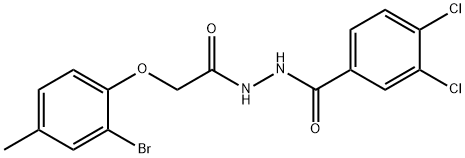 2-(2-bromo-4-methylphenoxy)-N'-(3,4-dichlorobenzoyl)acetohydrazide Structure