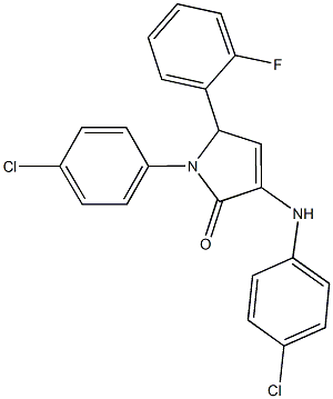 3-(4-chloroanilino)-1-(4-chlorophenyl)-5-(2-fluorophenyl)-1,5-dihydro-2H-pyrrol-2-one,352434-99-2,结构式