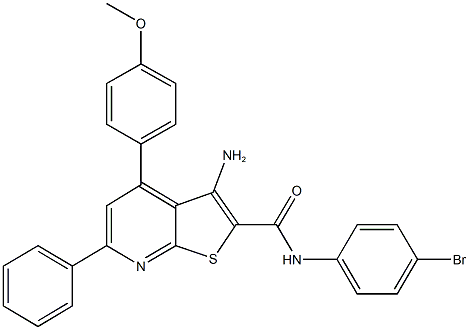 3-amino-N-(4-bromophenyl)-4-(4-methoxyphenyl)-6-phenylthieno[2,3-b]pyridine-2-carboxamide Structure