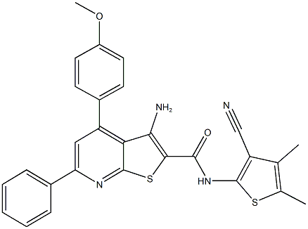 3-amino-N-(3-cyano-4,5-dimethyl-2-thienyl)-4-(4-methoxyphenyl)-6-phenylthieno[2,3-b]pyridine-2-carboxamide|