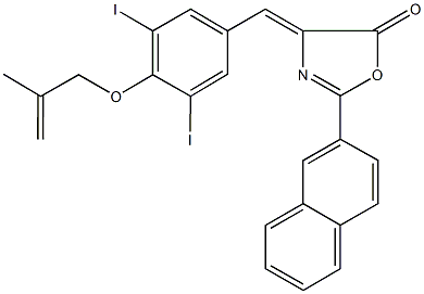 4-{3,5-diiodo-4-[(2-methyl-2-propenyl)oxy]benzylidene}-2-(2-naphthyl)-1,3-oxazol-5(4H)-one,352435-62-2,结构式