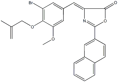 4-{3-bromo-5-methoxy-4-[(2-methyl-2-propenyl)oxy]benzylidene}-2-(2-naphthyl)-1,3-oxazol-5(4H)-one,352435-63-3,结构式