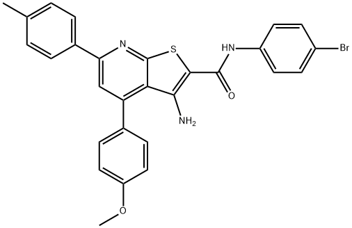 3-amino-N-(4-bromophenyl)-4-(4-methoxyphenyl)-6-(4-methylphenyl)thieno[2,3-b]pyridine-2-carboxamide Structure