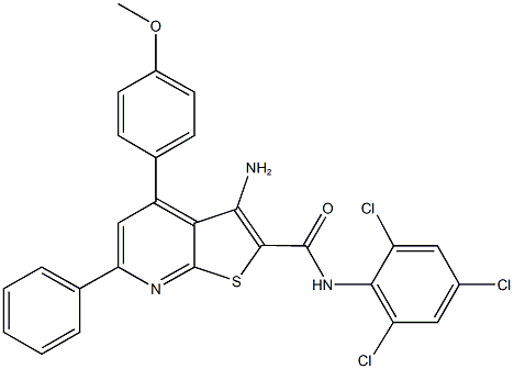 3-amino-4-(4-methoxyphenyl)-6-phenyl-N-(2,4,6-trichlorophenyl)thieno[2,3-b]pyridine-2-carboxamide|