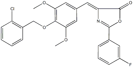 4-{4-[(2-chlorobenzyl)oxy]-3,5-dimethoxybenzylidene}-2-(3-fluorophenyl)-1,3-oxazol-5(4H)-one 结构式