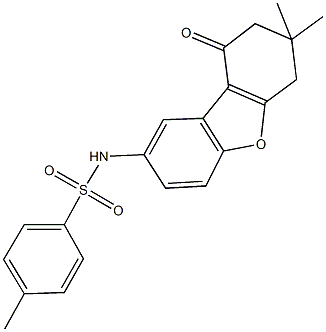 N-(7,7-dimethyl-9-oxo-6,7,8,9-tetrahydrodibenzo[b,d]furan-2-yl)-4-methylbenzenesulfonamide Structure
