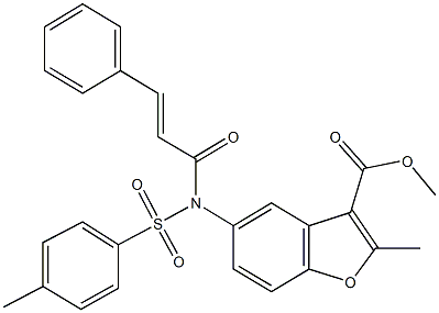 methyl 5-{cinnamoyl[(4-methylphenyl)sulfonyl]amino}-2-methyl-1-benzofuran-3-carboxylate Structure