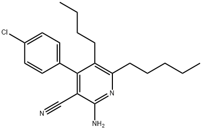 2-amino-5-butyl-4-(4-chlorophenyl)-6-pentylnicotinonitrile Structure