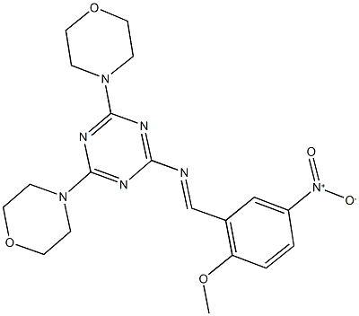 2-({5-nitro-2-methoxybenzylidene}amino)-4,6-di(4-morpholinyl)-1,3,5-triazine 结构式