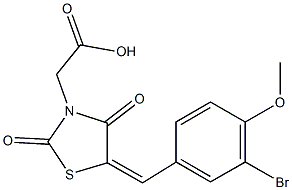 [5-(3-bromo-4-methoxybenzylidene)-2,4-dioxo-1,3-thiazolidin-3-yl]acetic acid Structure