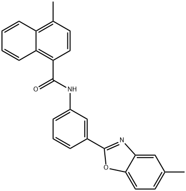 4-methyl-N-[3-(5-methyl-1,3-benzoxazol-2-yl)phenyl]-1-naphthamide Struktur