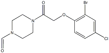 4-[(2-bromo-4-chlorophenoxy)acetyl]-1-piperazinecarbaldehyde Structure